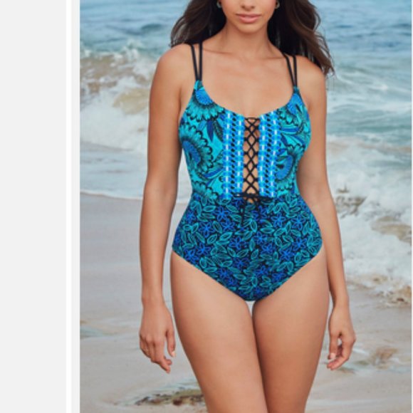 SKINNY DIPPERS by MIRACLESUIT Floral Printed One Piece Swimsuit - Picture 3 of 7